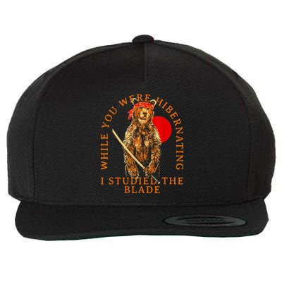 While You Were Hibernating I Studied The Blade Bear Samurai Wool Snapback Cap