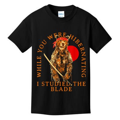 While You Were Hibernating I Studied The Blade Bear Samurai Kids T-Shirt