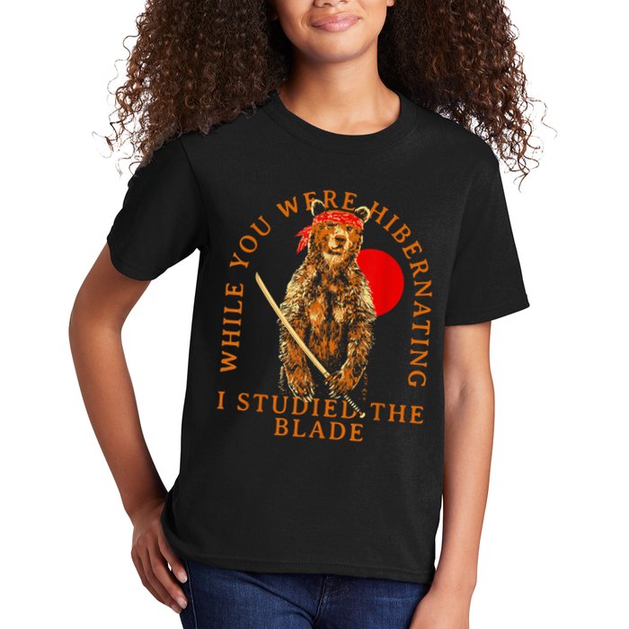 While You Were Hibernating I Studied The Blade Bear Samurai Kids T-Shirt