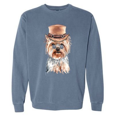 Watercolor Yorkie Yorkshire Terrier Owners Gift Garment-Dyed Sweatshirt