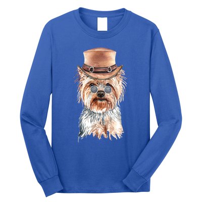 Watercolor Yorkie Yorkshire Terrier Owners Gift Long Sleeve Shirt