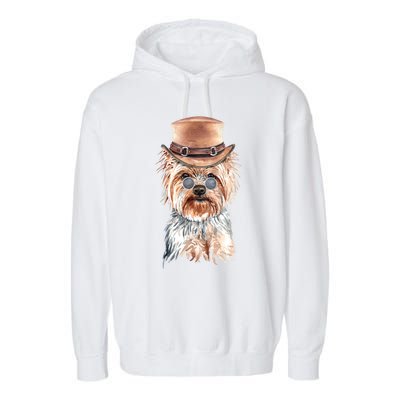 Watercolor Yorkie Yorkshire Terrier Owners Gift Garment-Dyed Fleece Hoodie