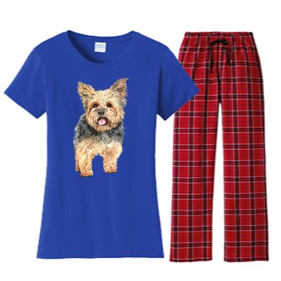 Watercolor Yorkie Yorkshire Terrier Owners Gift Women's Flannel Pajama Set