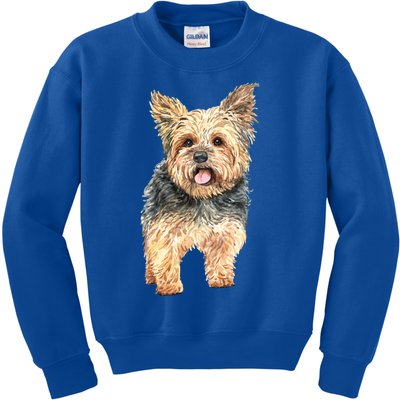 Watercolor Yorkie Yorkshire Terrier Owners Gift Kids Sweatshirt