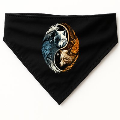 Wolf Yin Yang USA-Made Doggie Bandana