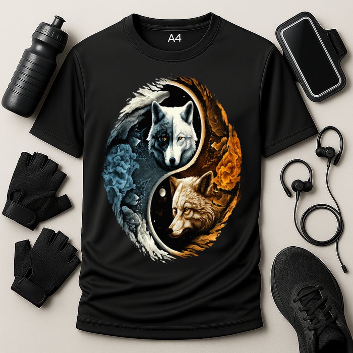 Wolf Yin Yang Cooling Performance Crew T-Shirt