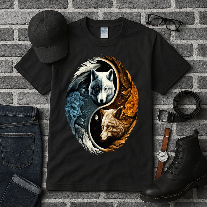 Wolf Yin Yang Tall T-Shirt
