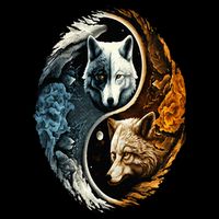 Wolf Yin Yang Tall T-Shirt