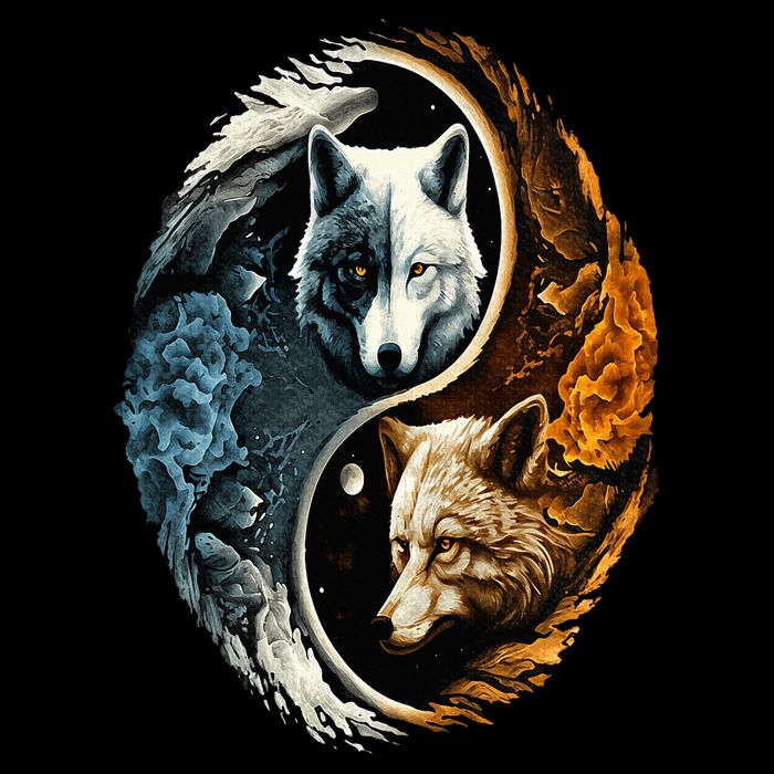 Wolf Yin Yang Tall T-Shirt
