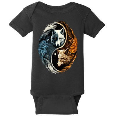 Wolf Yin Yang Baby Bodysuit