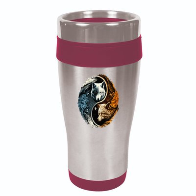Wolf Yin Yang 16oz Travel Tumbler