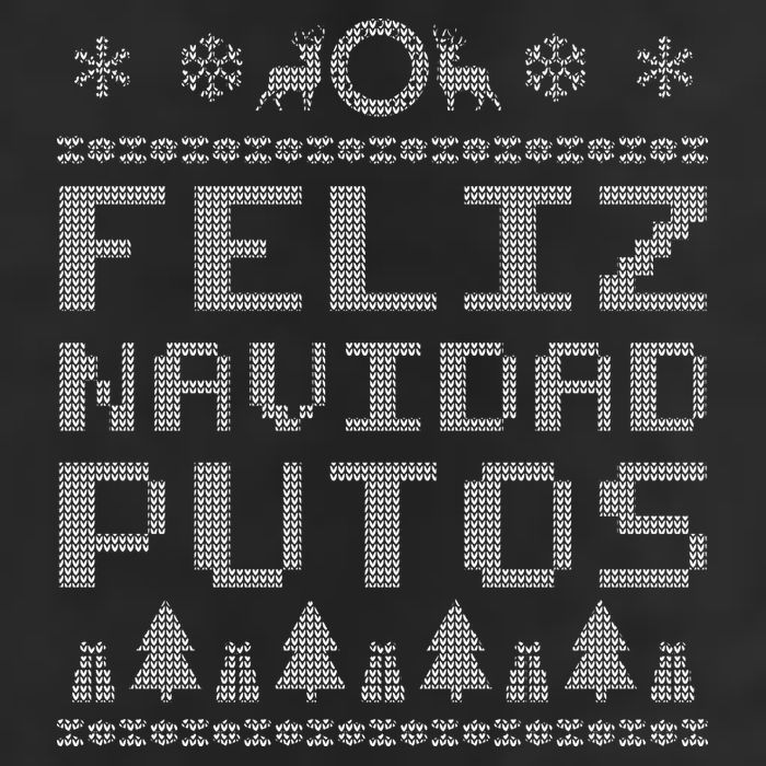 X-Mas Feliz Navidad Putos Ugly Christmas 7 Panel Mesh Trucker Snapback Hat