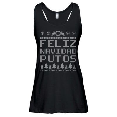 X-Mas Feliz Navidad Putos Ugly Christmas Ladies Essential Flowy Tank