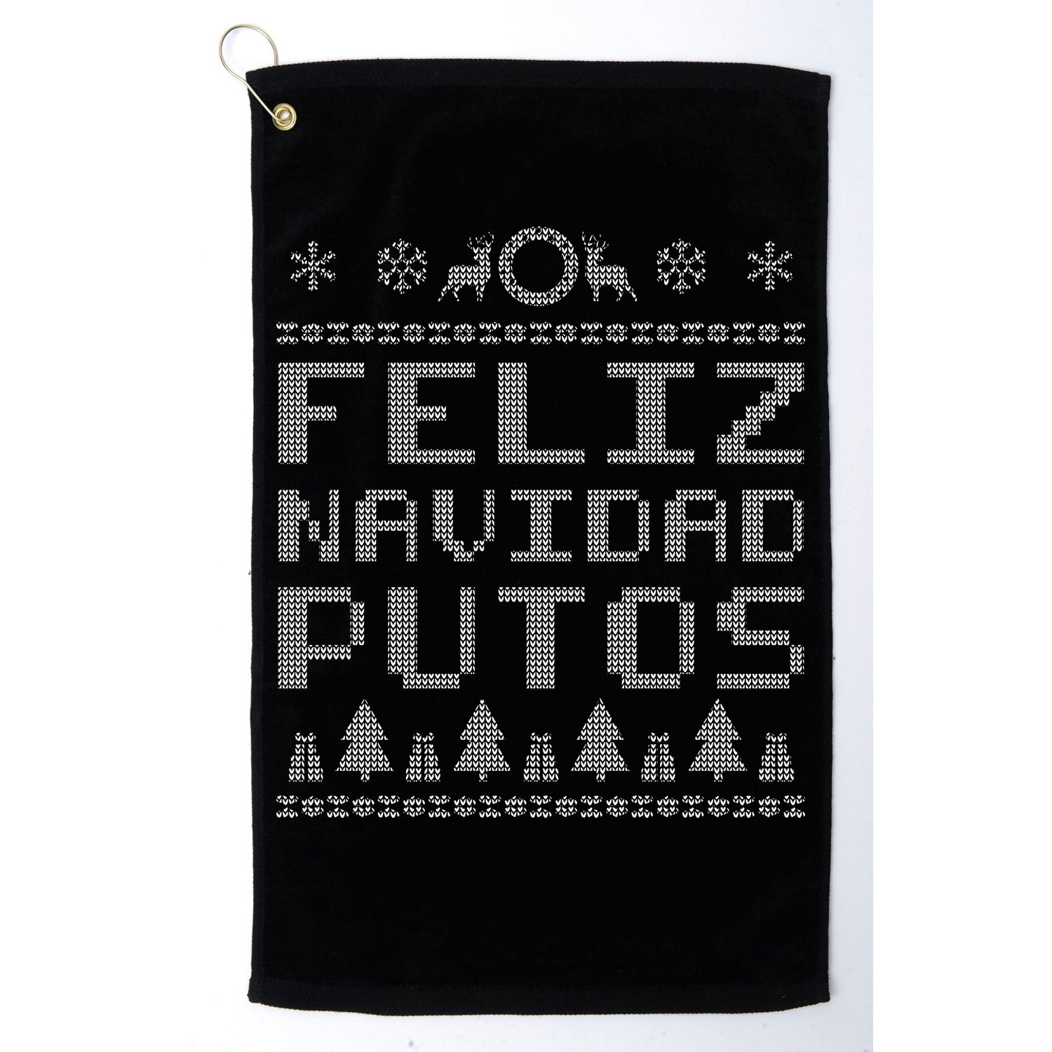 X-Mas Feliz Navidad Putos Ugly Christmas Golf Towel