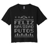 X-Mas Feliz Navidad Putos Ugly Christmas Women's Crop Top Tee