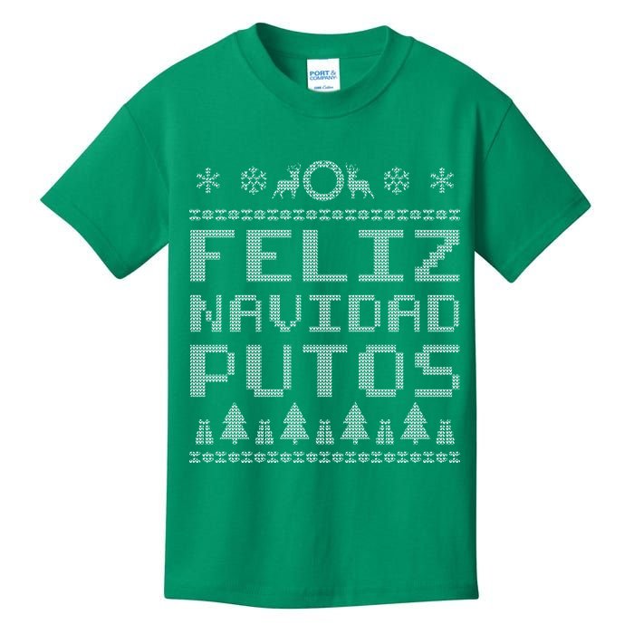 X-Mas Feliz Navidad Putos Ugly Christmas Kids T-Shirt