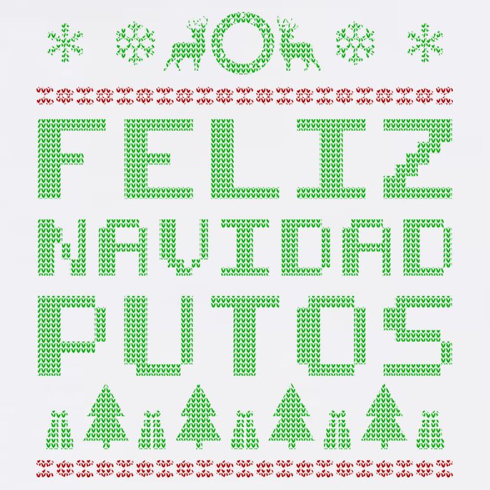 X-Mas Feliz Navidad Putos Ugly Christmas Garment-Dyed Sweatshirt