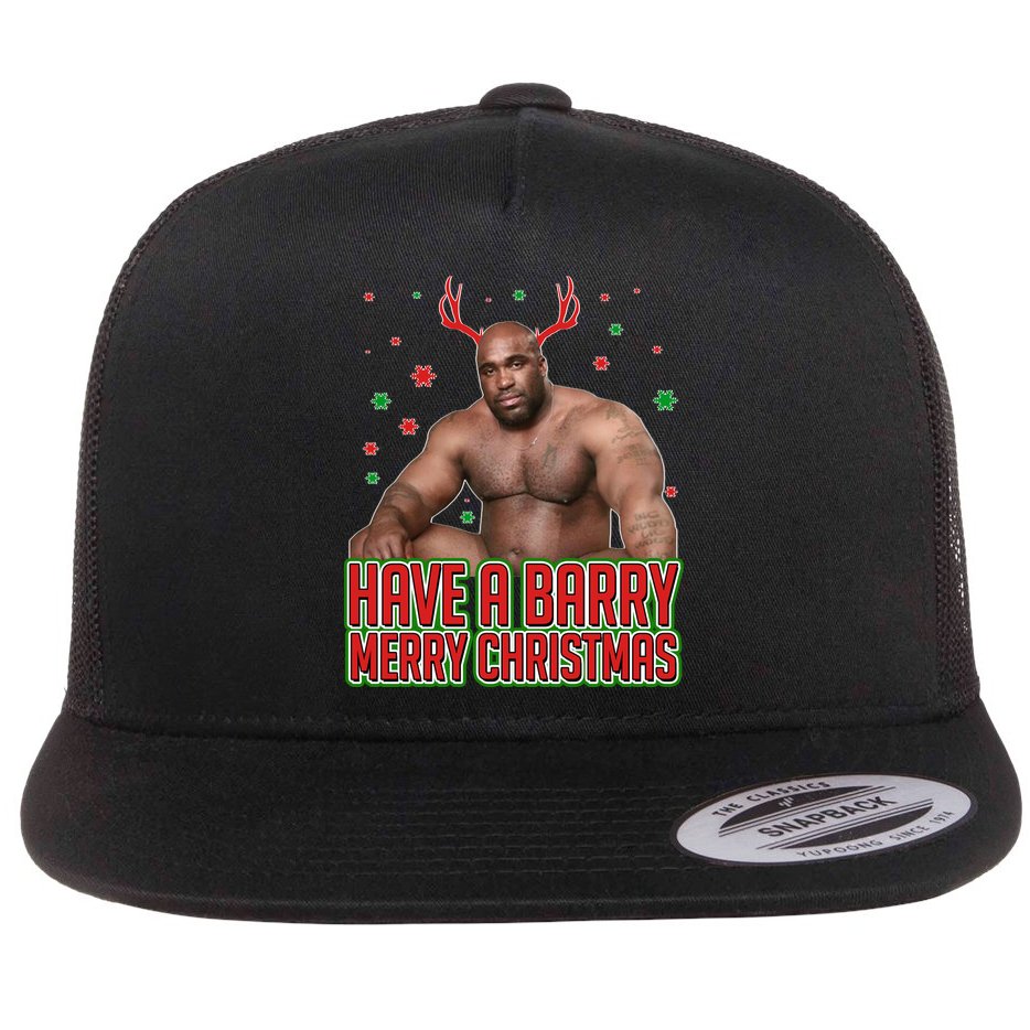 X-Mas Have A Barry Merry Christmas Flat Bill Trucker Hat