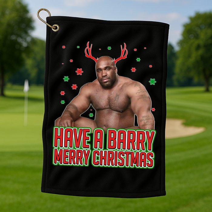 X-Mas Have A Barry Merry Christmas Golf Towel