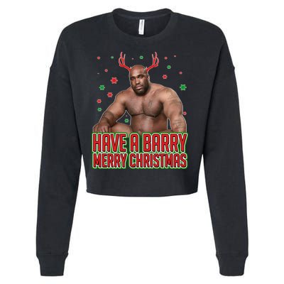 X-Mas Have A Barry Merry Christmas Cropped Pullover Crew