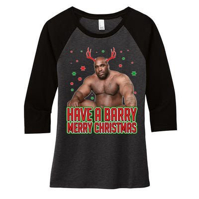 X-Mas Have A Barry Merry Christmas Women's Tri-Blend 3/4-Sleeve Raglan Shirt