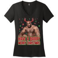 X-Mas Have A Barry Merry Christmas Women's V-Neck T-Shirt