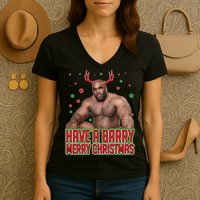 X-Mas Have A Barry Merry Christmas Women's V-Neck T-Shirt