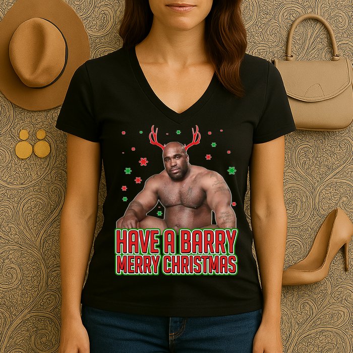 X-Mas Have A Barry Merry Christmas Women's V-Neck T-Shirt