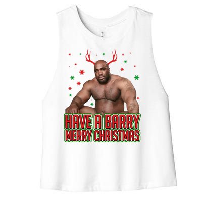 X-Mas Have A Barry Merry Christmas Women's Racerback Cropped Tank