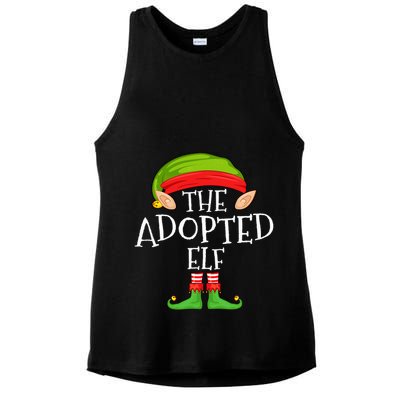 Xmas Adopted Elf Matching Christmas Family Elf Ladies PosiCharge Tri-Blend Wicking Tank