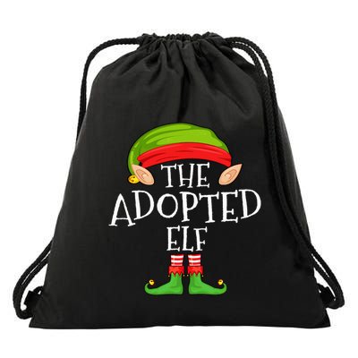 Xmas Adopted Elf Matching Christmas Family Elf Drawstring Bag