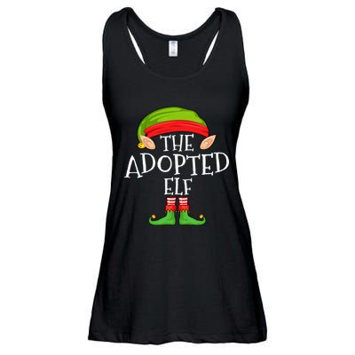 Xmas Adopted Elf Matching Christmas Family Elf Ladies Essential Flowy Tank