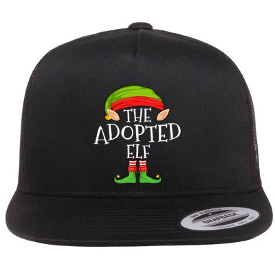 Xmas Adopted Elf Matching Christmas Family Elf Flatbill Hat