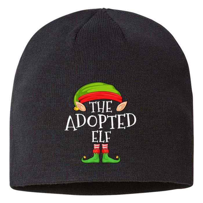 Xmas Adopted Elf Matching Christmas Family Elf Sustainable Beanie