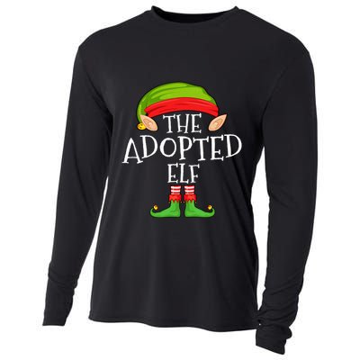 Xmas Adopted Elf Matching Christmas Family Elf Cooling Performance Long Sleeve Crew