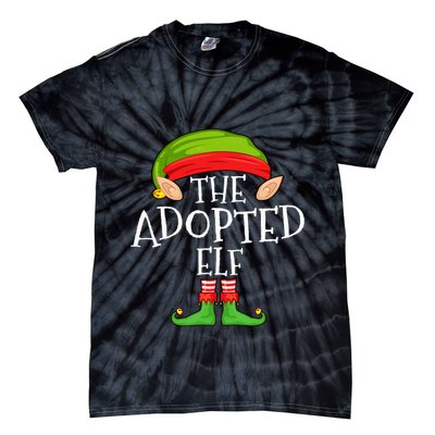 Xmas Adopted Elf Matching Christmas Family Elf Tie-Dye T-Shirt