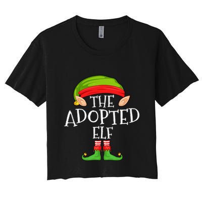 Xmas Adopted Elf Matching Christmas Family Elf Crop Top