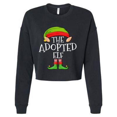 Xmas Adopted Elf Matching Christmas Family Elf Cropped Pullover Crew