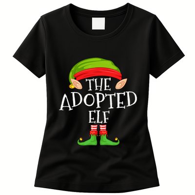 Xmas Adopted Elf Matching Christmas Family Elf Womens T-Shirt