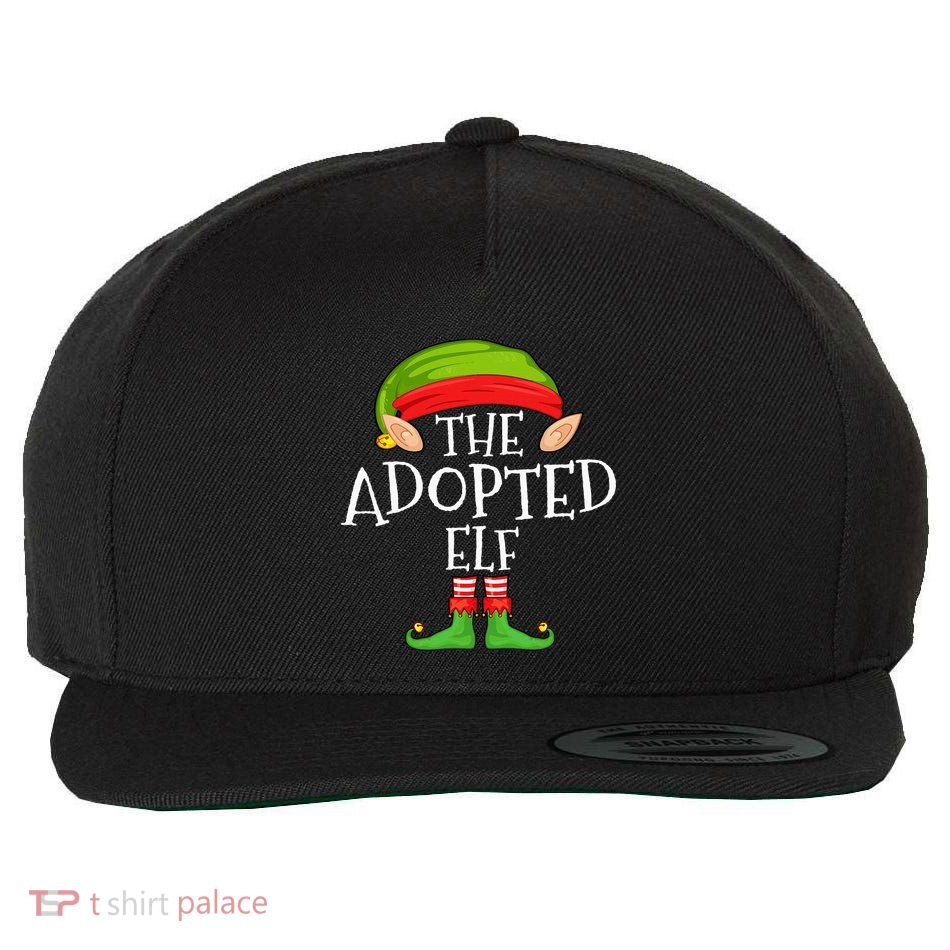 Xmas Adopted Elf Matching Christmas Family Elf Wool Snapback Cap