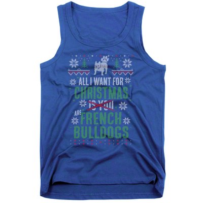 Xmas All I Want For Christmas Are French Bulldogs Cool Gift Tank Top