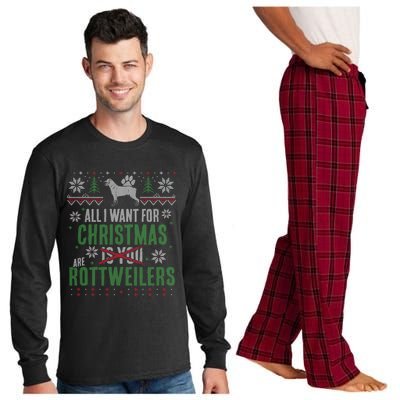 XMas All I Want For Christmas Are Rottweilers Gift Long Sleeve Pajama Set