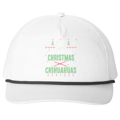 Xmas All I Want For Christmas Are Chihuahuas Gift Snapback Five-Panel Rope Hat