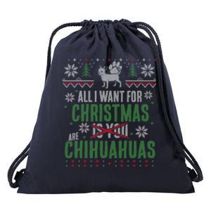 Xmas All I Want For Christmas Are Chihuahuas Gift Drawstring Bag