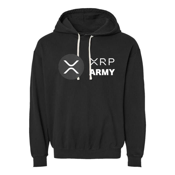 XRP Army | Ripple Crypto HODL Chainlink Ethereum Bitcoin Garment-Dyed Fleece Hoodie