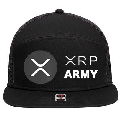 XRP Army | Ripple Crypto HODL Chainlink Ethereum Bitcoin 7 Panel Mesh Trucker Snapback Hat