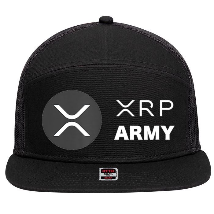 XRP Army | Ripple Crypto HODL Chainlink Ethereum Bitcoin 7 Panel Mesh Trucker Snapback Hat