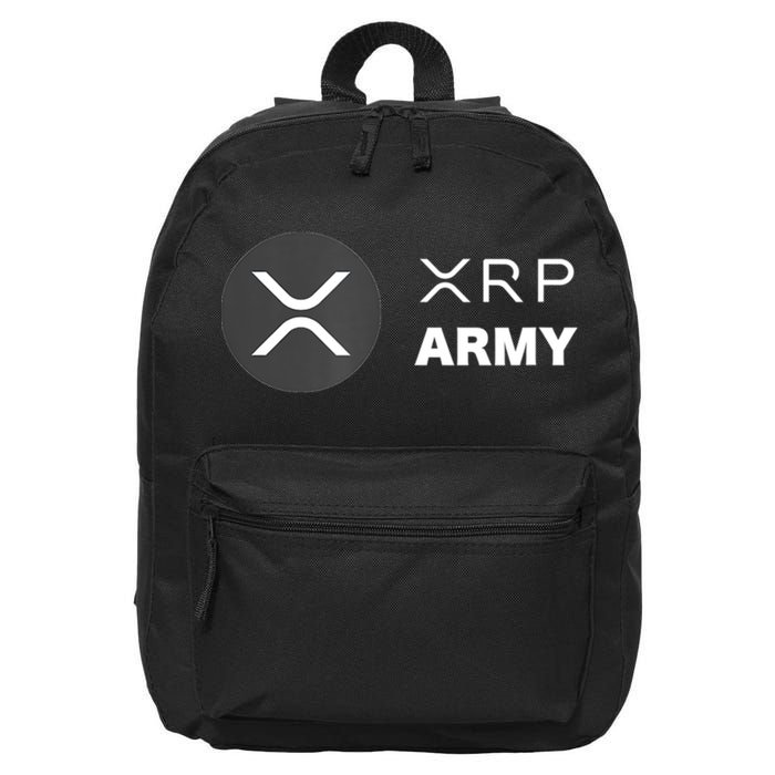 XRP Army | Ripple Crypto HODL Chainlink Ethereum Bitcoin 16 in Basic Backpack