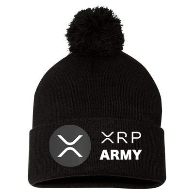 XRP Army | Ripple Crypto HODL Chainlink Ethereum Bitcoin Pom Pom 12in Knit Beanie