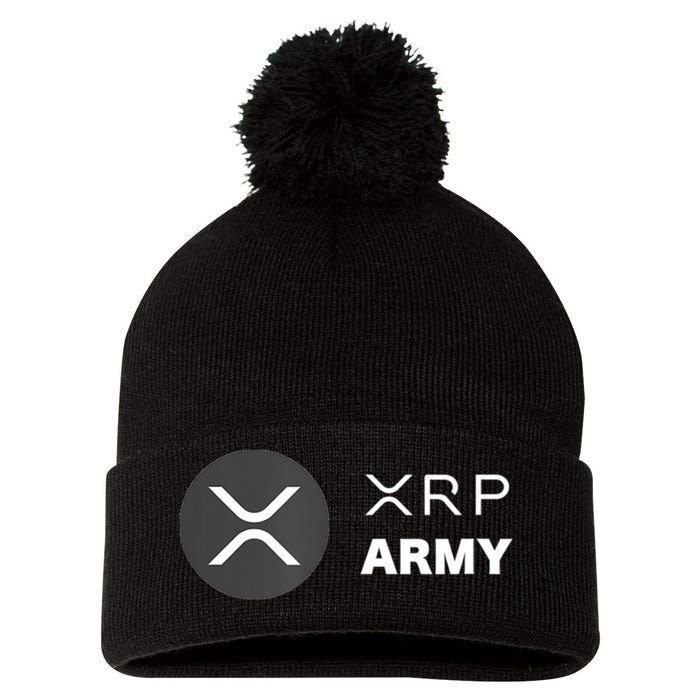 XRP Army | Ripple Crypto HODL Chainlink Ethereum Bitcoin Pom Pom 12in Knit Beanie